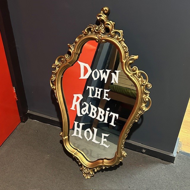 MIRROR, Ornate Gold - Decorative 50cm x 84cm ( DOWN THE RABBIT HOLE )